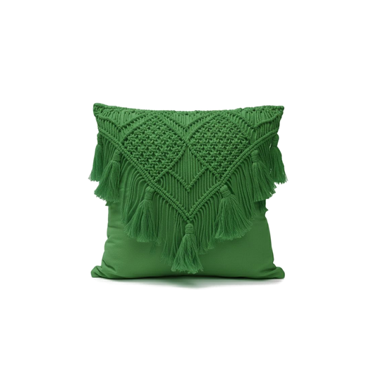 Ivory: Cojín de Macramé con Flecos