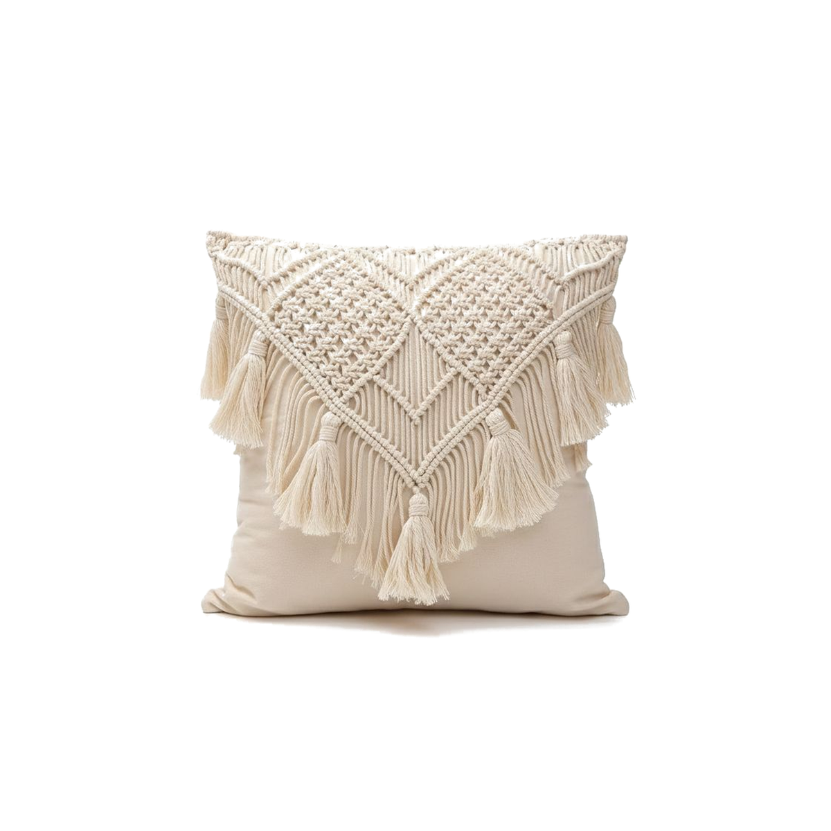 Ivory – CojÃn de Macramé con Flecos