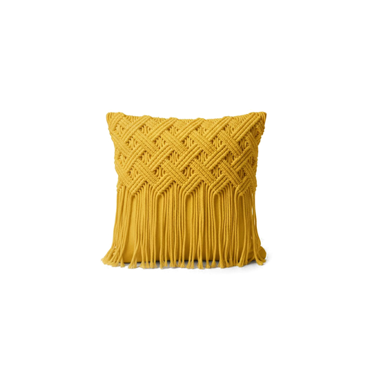 Moon: Cojín de Macramé con Flecos Largos