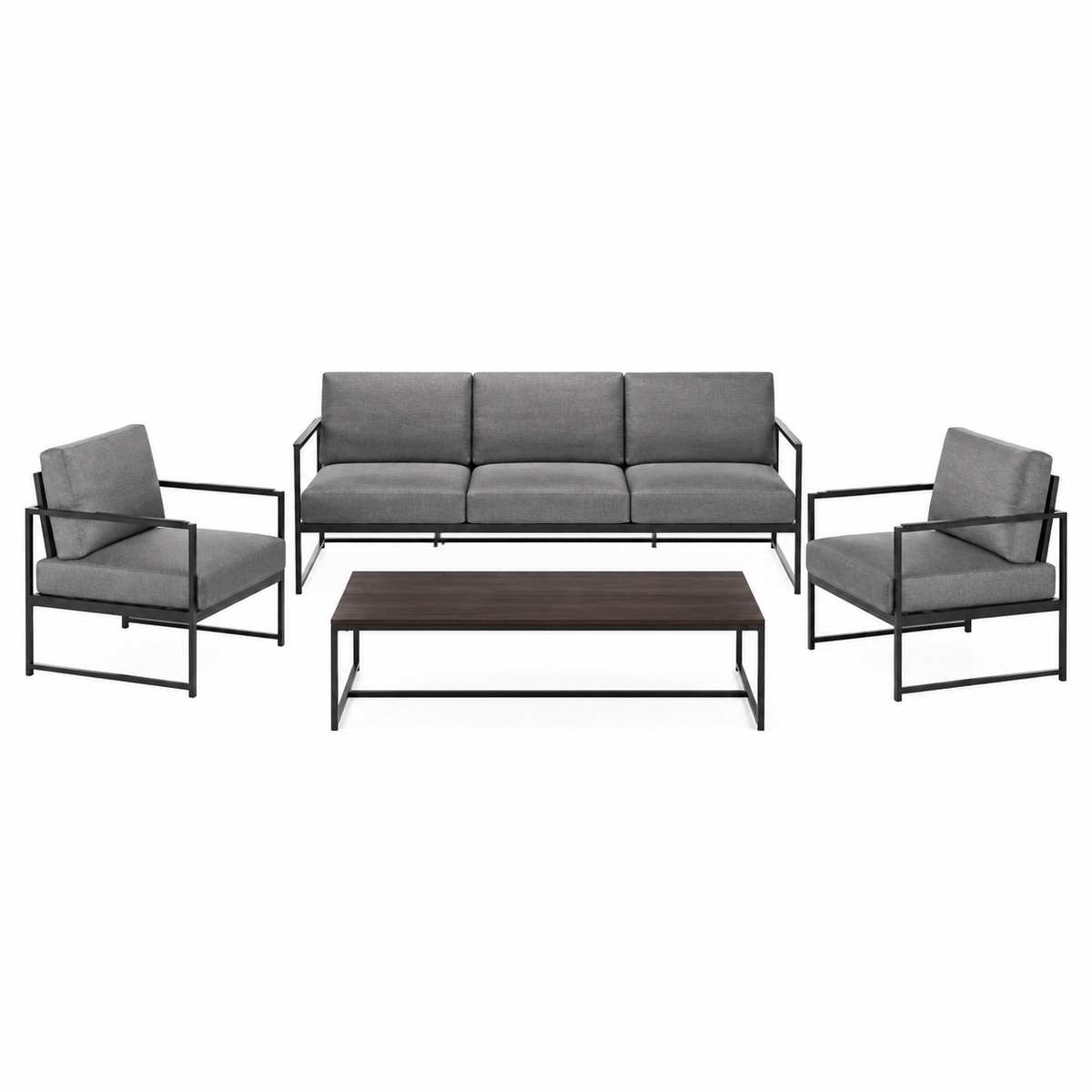 Slate – Grey Living Room Set with Black Frame