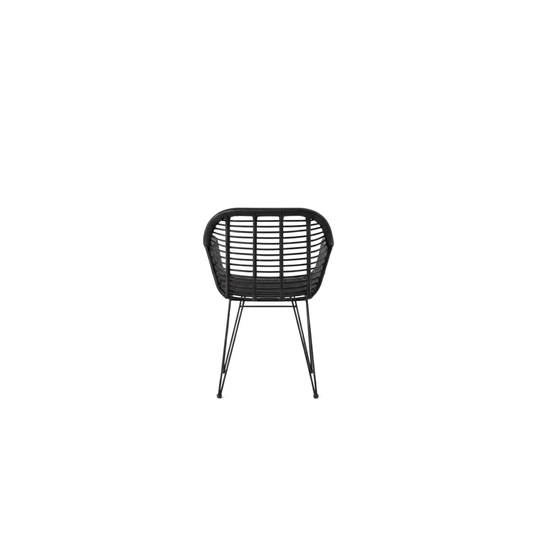 Titan: Juego de Comedor Negro con Mesa de Madera
