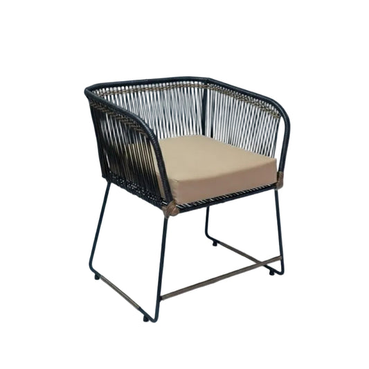 Silla Auxiliar VIENA BLACK - Con Cojinería Pranna y Fibra Sintética