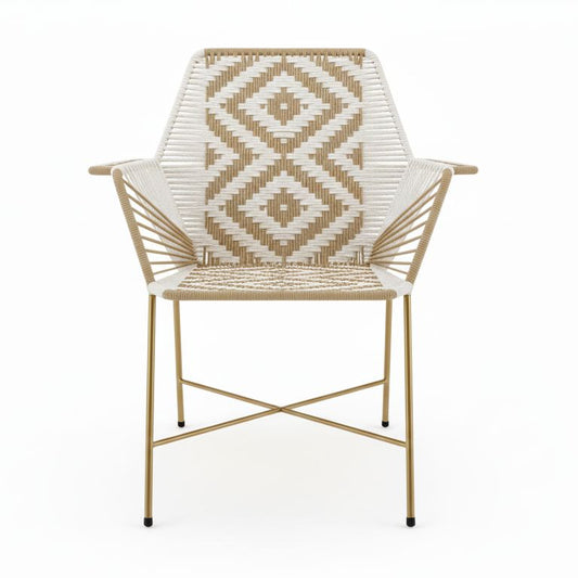 Silla Auxiliar DIAMONT GOLD - Diseño Geométrico de Lujo