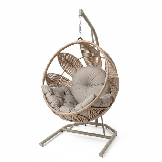Silla Colgante LOTUS LOUNGE - Fibra Sintética Diseño Flor de Loto