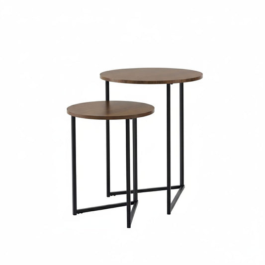 Set Mesas Auxiliares TWIN TABLES - Melamina Wengue 2 Piezas
