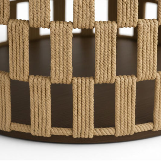 Mesa Auxiliar VESTRA LOW - Algodón Trenzado y Melamina 80cm