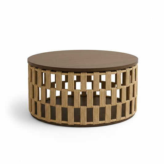 Mesa Auxiliar VESTRA LOW - Algodón Trenzado y Melamina 80cm