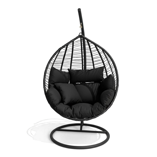Eclipse â€“ Silla Colgante Negra con Base