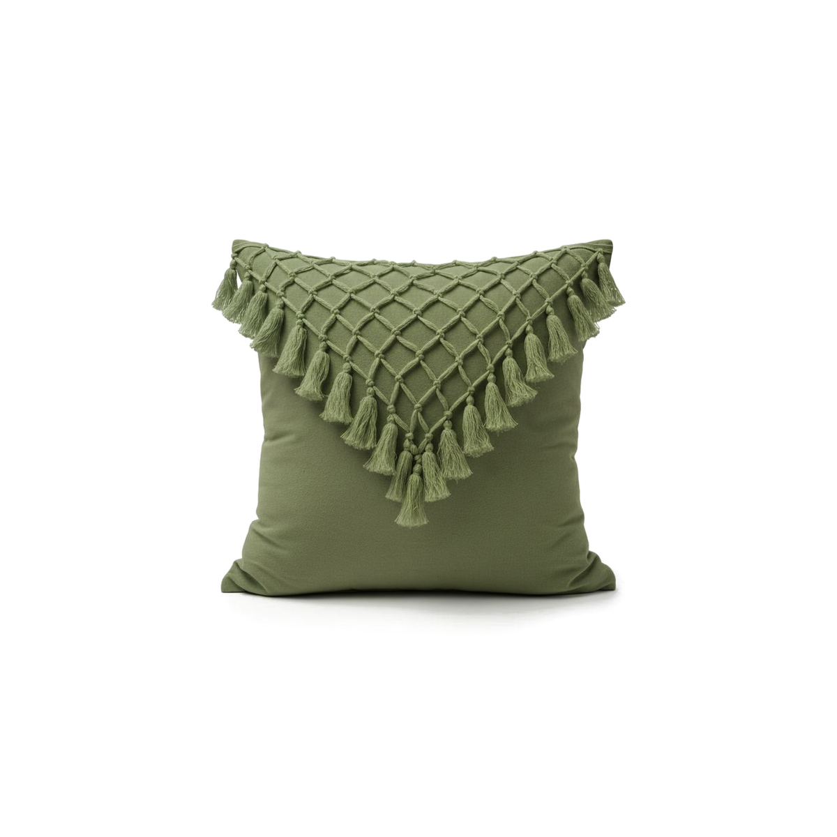 Jade â€“ CojÃ­n con Borlas y Tejido Decorativo