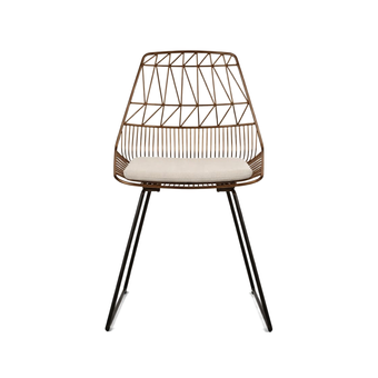 compare product Linear Glam – Metal Dining Chair with Cushion