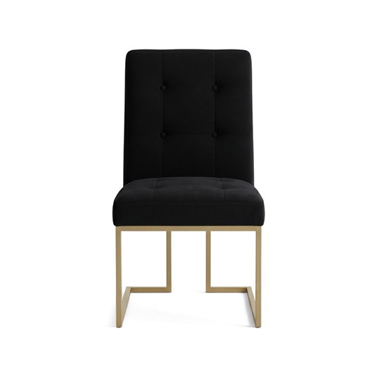 Linear: Juego de Comedor Tapizado Negro y Dorado