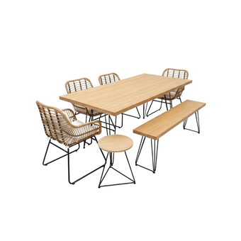 compare product Lumiere – Woven Dining Set with Bench