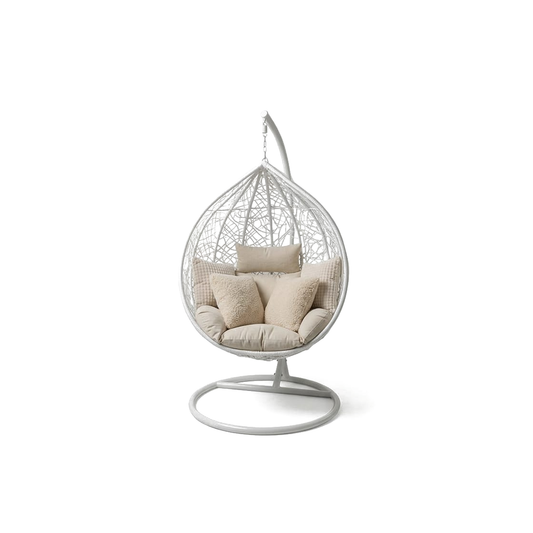 Orbital White â€“ Silla Colgante Blanca con Base