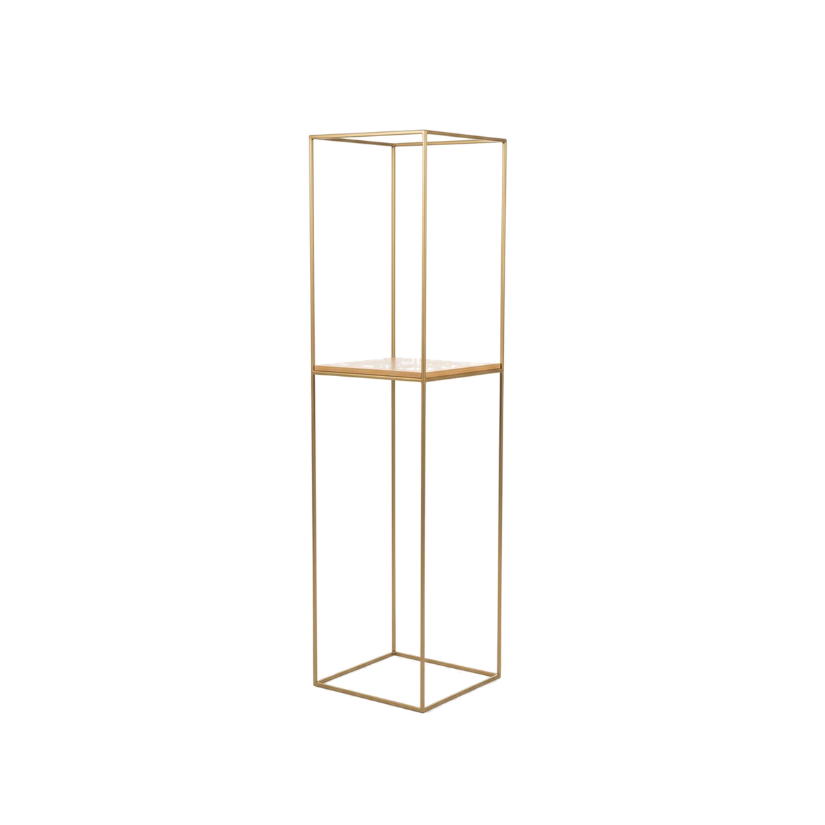 Oro Prism â€“ Pedestal Dorado con Repisa