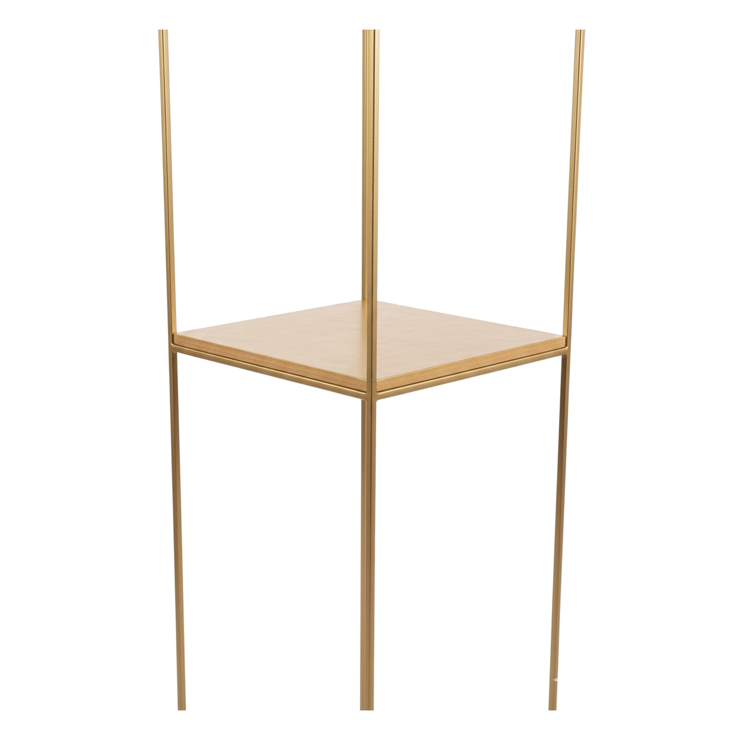 Oro Prism â€“ Pedestal Dorado con Repisa