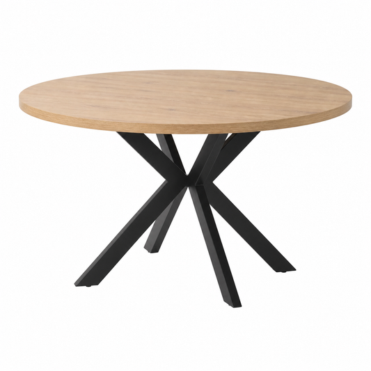 Stella – Round Wood and Metal Dining Table