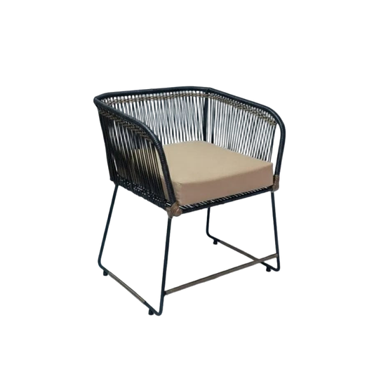 Viena Black â€“ Silla Auxiliar Tejida con CojÃ­n